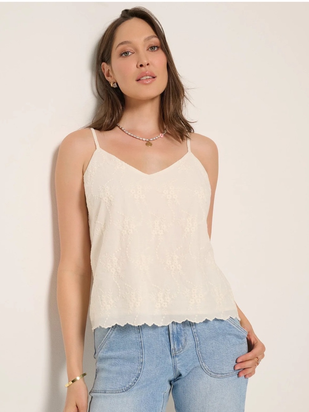 Seas (78 and sunny) Radiance Eyelet Cami Black